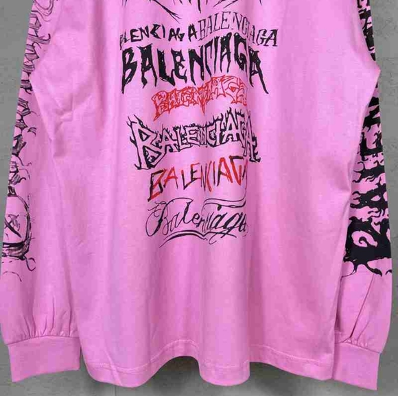 Balenciaga pink long-sleeved T-shirt - Picture 8 of 9